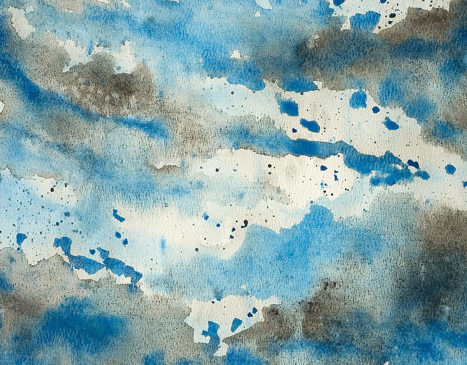 blue, brown, white, textile, watercolor, background, design, texture, paper, paint