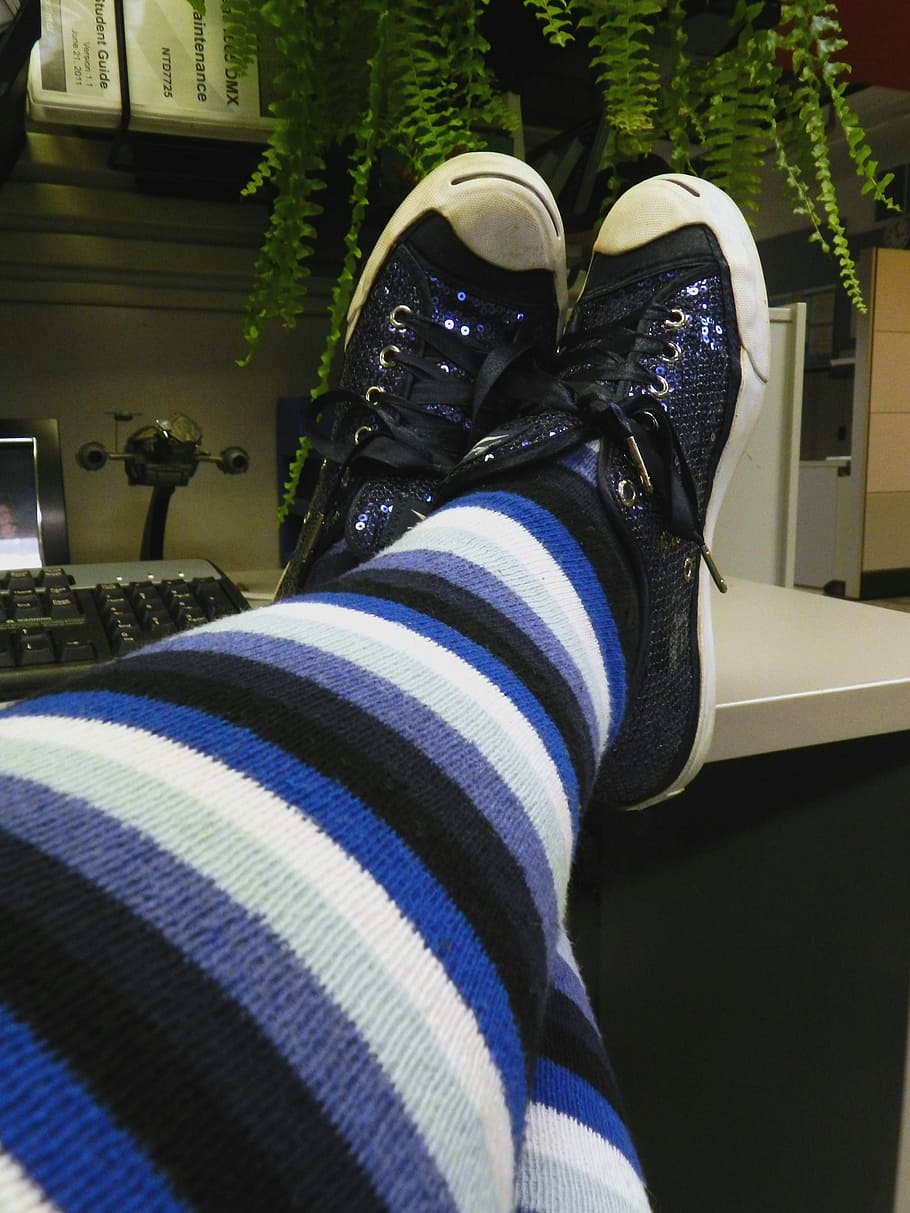 Feet Up, Stripes, Socks, friday, striped socks, human leg, human body part, shoe, low section, one person