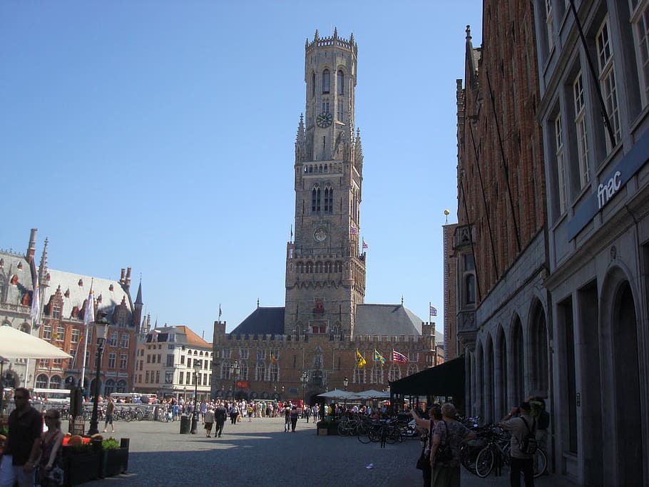Brujas, Bélgica, mercado, arquitectura, exterior del edificio, estructura construida, ciudad, edificio, cielo, grupo de personas