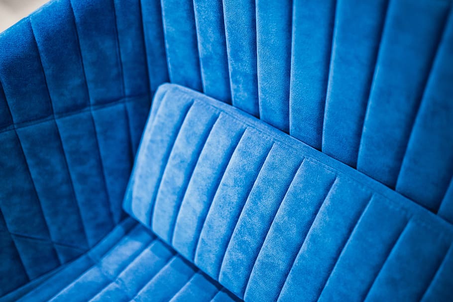 sofa, blue, bed, couch, settee, cosy, Soft, close-up, pattern, backgrounds