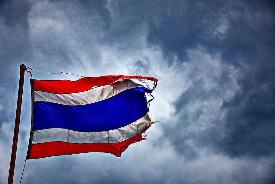 flag of, thailand, ayutthaya, sunny, nature, flag flyer, peace, the flag, indigo, sky