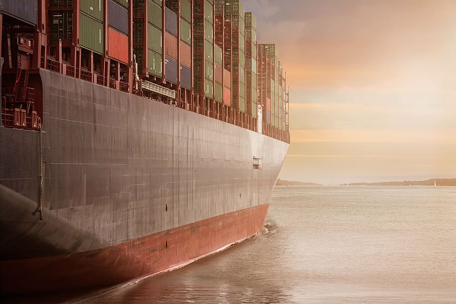 cargo ship, water, container, port, logistics, shipping company, shipping, ship, river, sea