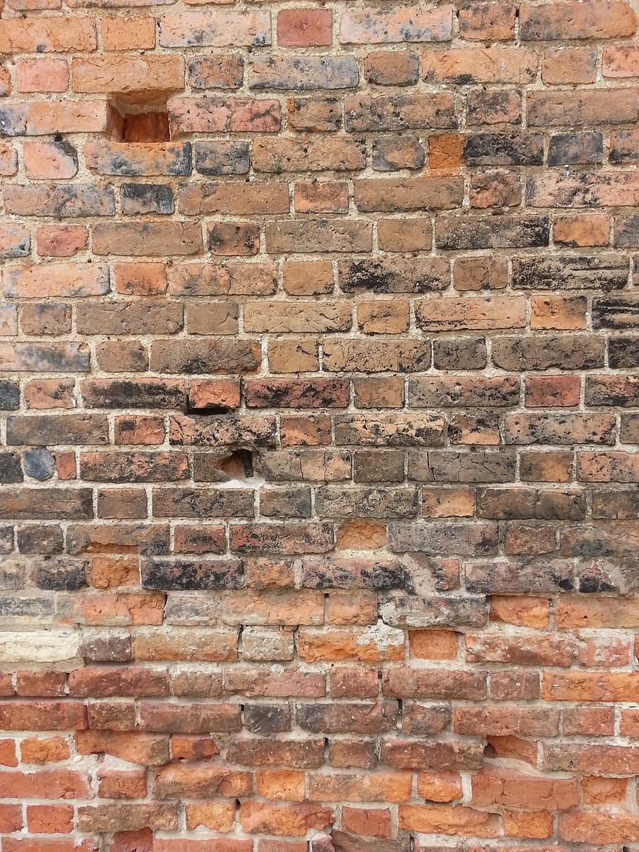 wall, brick, texture, old, brickwork, pattern, rough, brick wall, aged, full frame