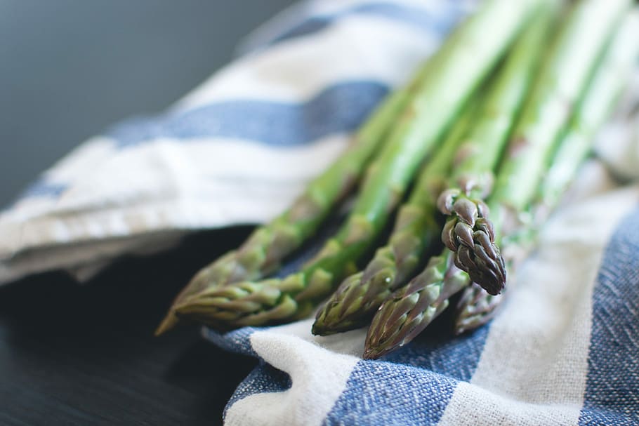 fresh asparagus, Fresh, asparagus, close up, food, vegetable, textile, close-up, freshness, healthy eating