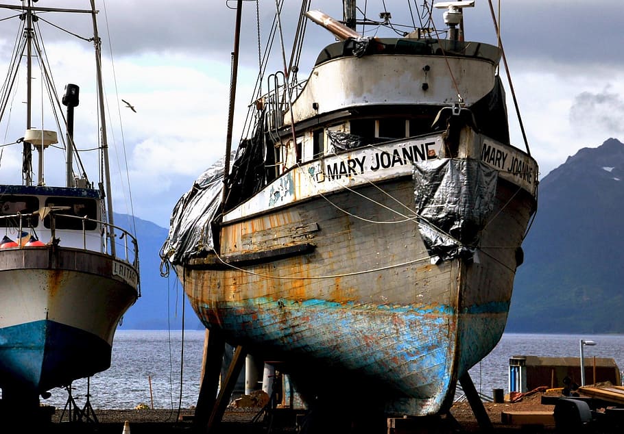 mary joanne sailing ship, harbor, fishing boats, dry dock, ocean, sea, vessels, outdoors, shore, marine