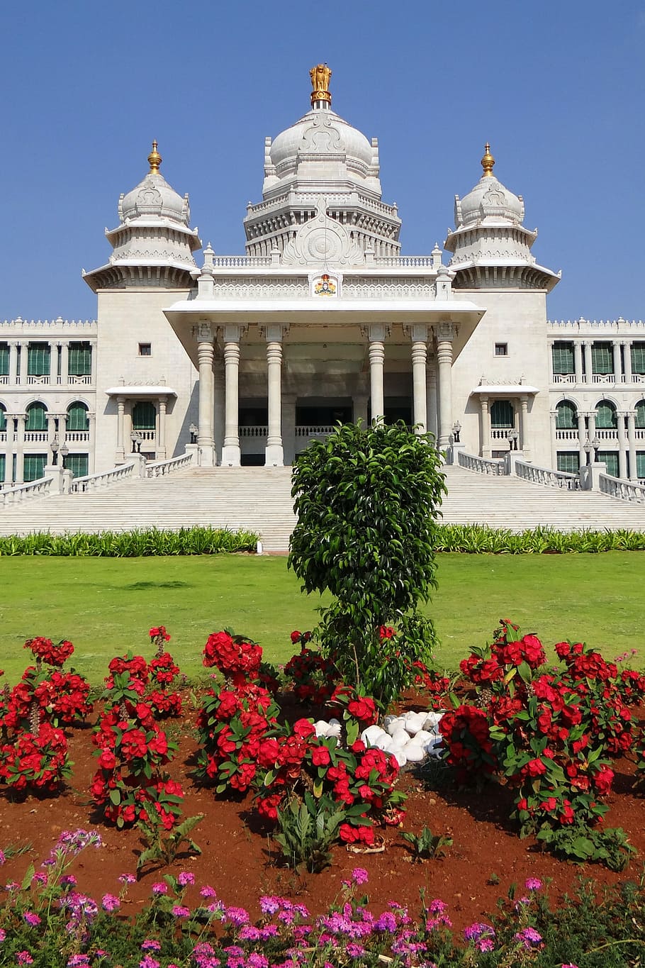 Suvarna Vidhana Soudha, Belgaum, legislative building, architecture, garden, karnataka, building, legislature, india, flower