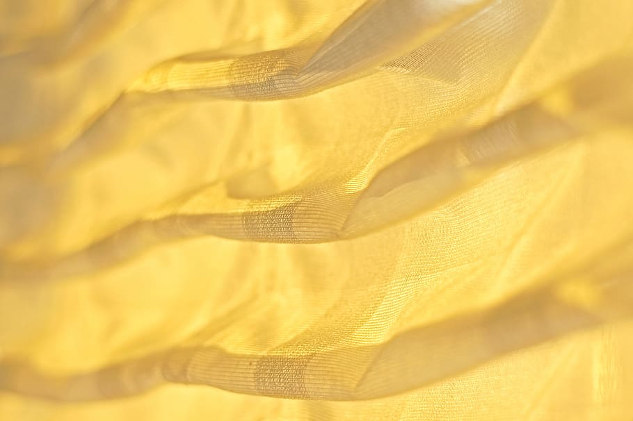 yellow textile, curtain, sunlight, raffgardine, hell, yellow, white, background, sun, sunny