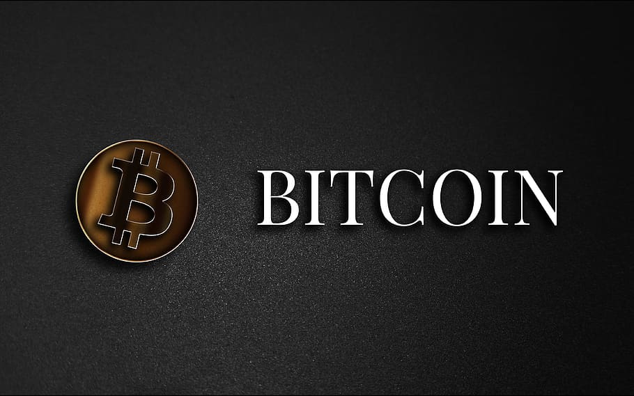 bitcoin text, black, background, bitcoin, cryptocurrency, electronic money, golden, money, coin, currency