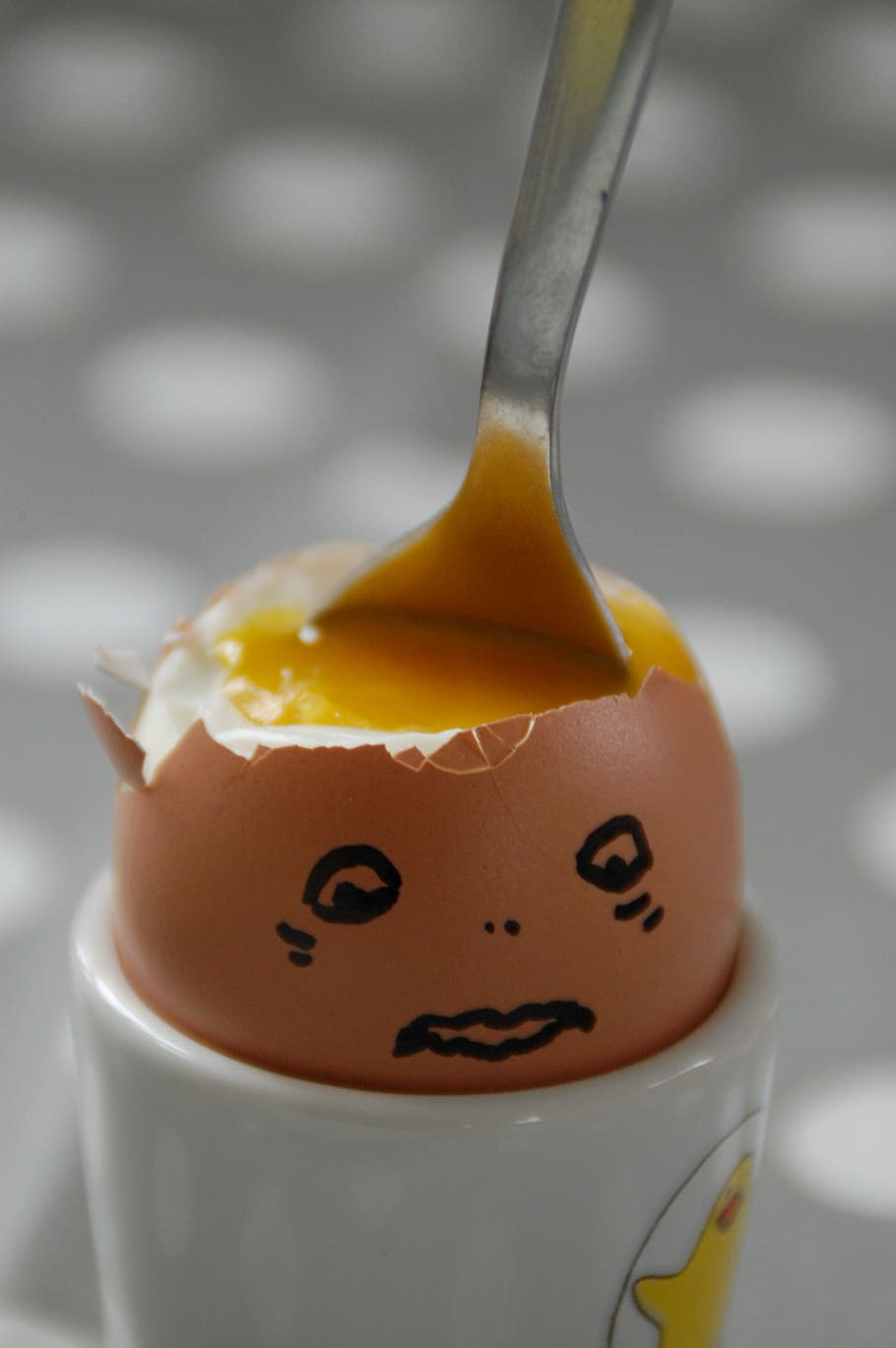 Humor, Egg, Head, Evil, food and drink, close-up, focus on foreground, food, studio shot, indoors