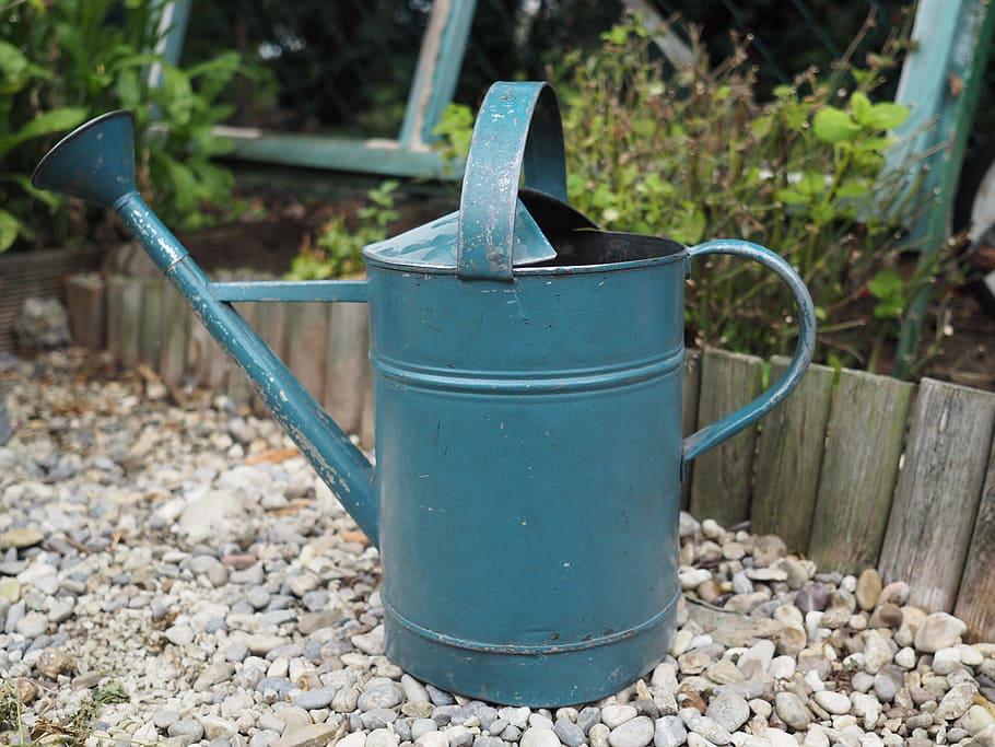 watering can, gardening, metal, garden, leisure, casting, pot, irrigation, water, summer