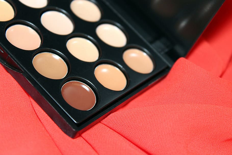 cosmetics, tone, concealer, palette, makeup, beauty, close-up, make-up, indoors, eyeshadow