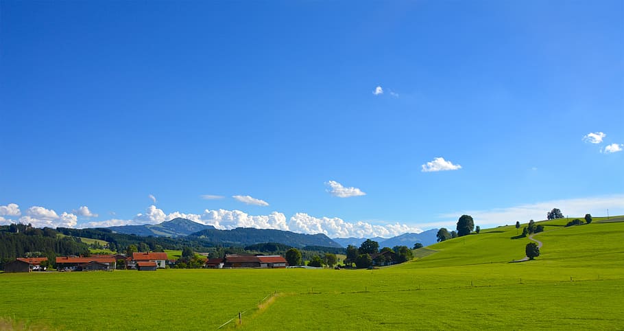 Montañas, Allgäu, Cielo, Azul, reportado, senderismo, Baviera, colina, panorama, naturaleza