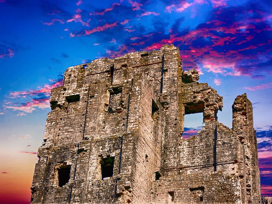 castillo, ruina, histórico, fortaleza, historia, hito, el pasado, arquitectura, cielo, ruina antigua