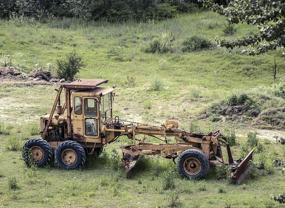 equipment, loader, grader, construction, agriculture, old, machinery, rust, rusty, vintage