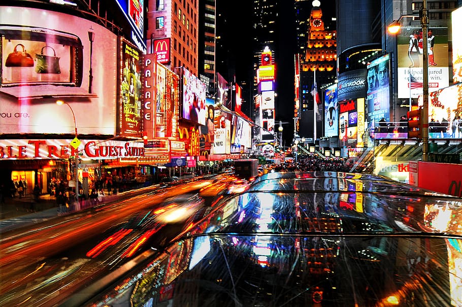 новый, York Time Square, ночной тайм, Йорк, город, Вид на город, улица, Таймс-сквер, Мидтаун, Манхэттен