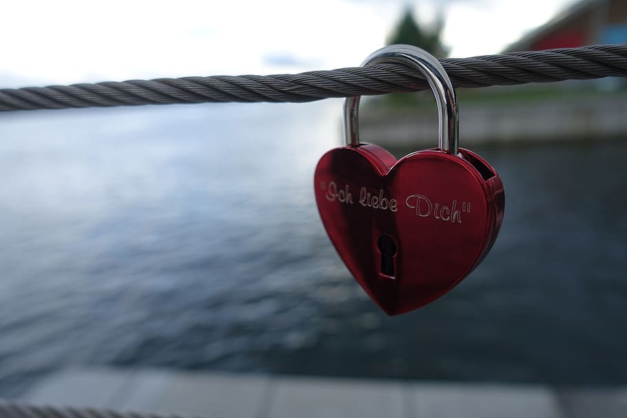 love, romantic, heart, lock, heart shape, hanging, safety, padlock, security, protection