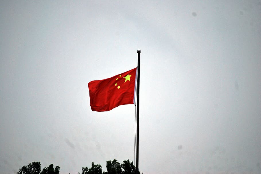 vermelho, amarelo, China, bandeira, chinês, Ásia, país, nacional, nação, símbolo
