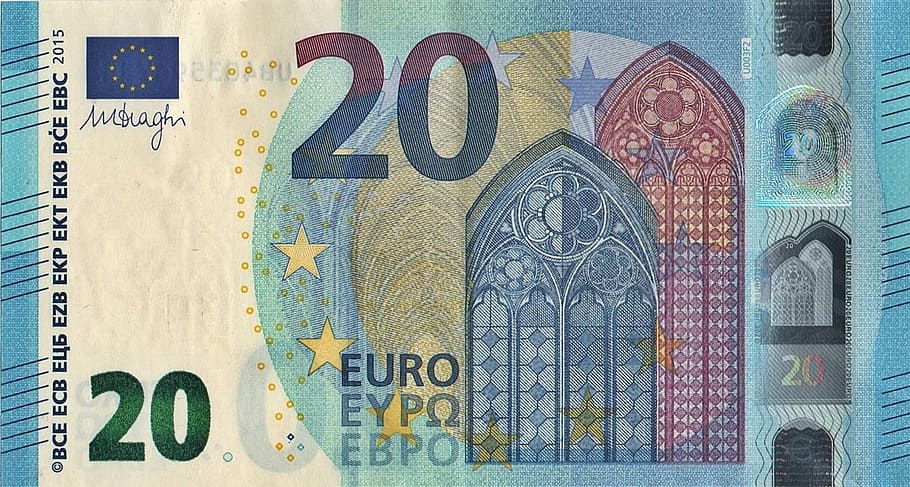 Billete de 20 euros, Euro, Dinero, Billetes de banco, Moneda, 20 euros, nuevo, finanzas, papel moneda, negocios corporativos