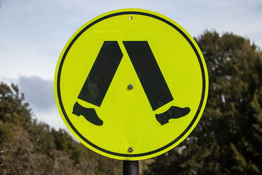 sinal de passagem para pedestres, sinal de trânsito, pedestre, sinal, estrada, tráfego, símbolo, travessia, faixa de pedestres, rua
