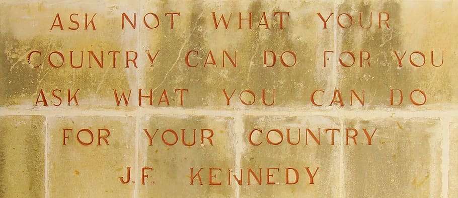 preguntar, país, j., f., hacer por usted, Kennedy, presidente, jfk, citar, decir