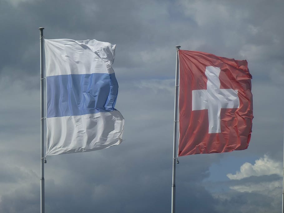 viento, bandera, suiza, cantón, patriotismo, nube - cielo, cielo, medio ambiente, naturaleza, saludando
