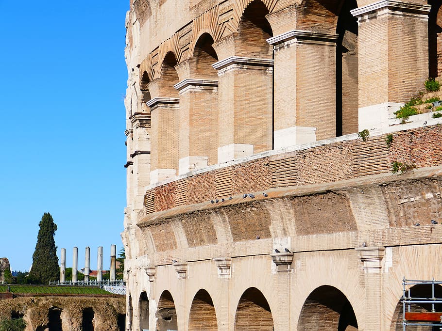 Colosseum, Rome, Amphitheater, Landmark, building, old, antiquity, historically, architecture, monument
