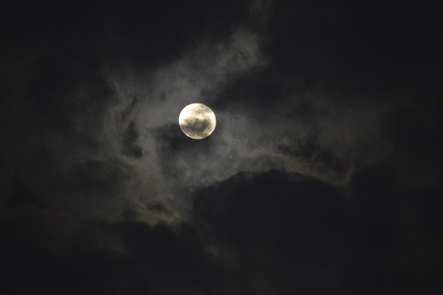 moon, moonlight, earth hour, clouds, night, glow, lunar, sky, astronomy, space