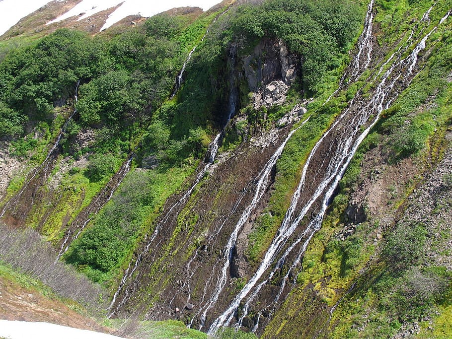 waterfall, spillway, autumn, mountain stream, mountains, landscape, journey, stones, nature, mountain landscape