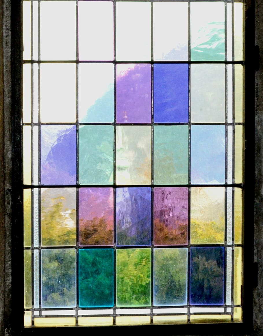 ventana, vidrio coloreado, iglesia, vista, vidrio - material, transparente, multicolor, interiores, sin gente, forma geométrica