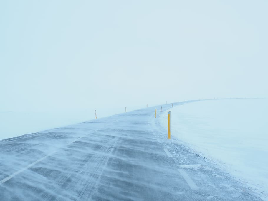 blizzard, road, snow, winter, frost, ice, cold, ice cold, icy, iced