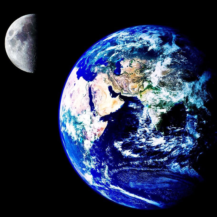 planet earth wallpaper, space, sky, luna, universe, planet, earth, planet earth, planet - space, globe - man made object