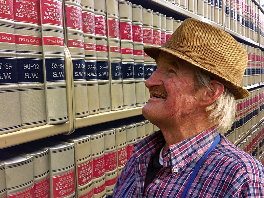 man, looking, filed, books, legal, jura, bauer, smile, person, male