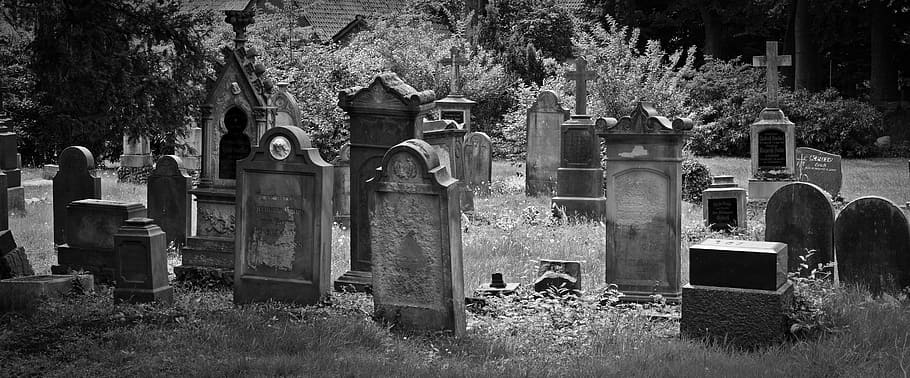 cemetery, old grave stones, old cemetery, cross, leave, tombstone, god's acre, old, dead, burial ground
