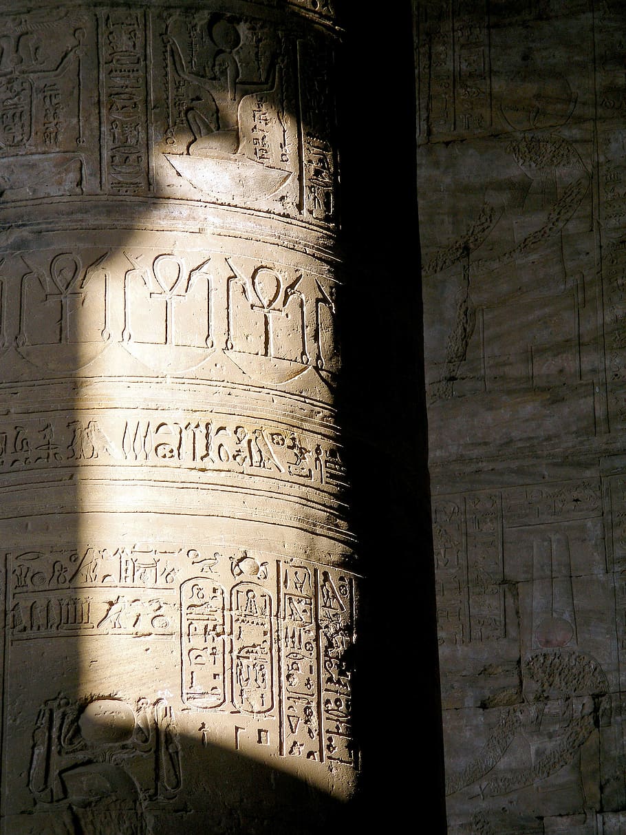 Hieroglif, Mesir, Perjalanan, Kolom, candi, kuno, sejarah, arsitektur, struktur buatan, peradaban kuno