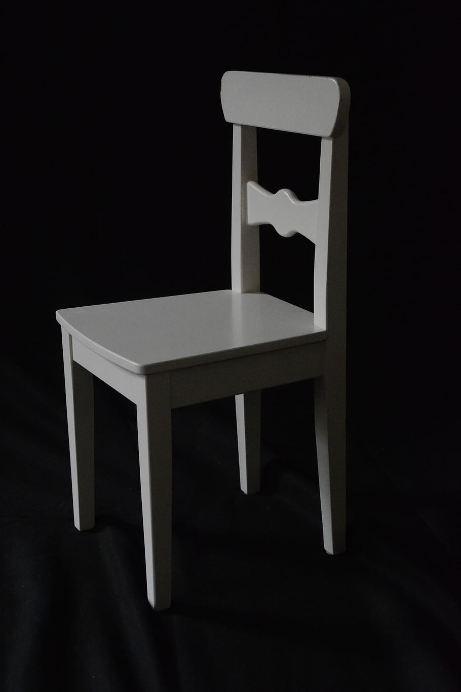 chair, black, white, sitting, ikea, aesthetic, nice, black background, indoors, seat