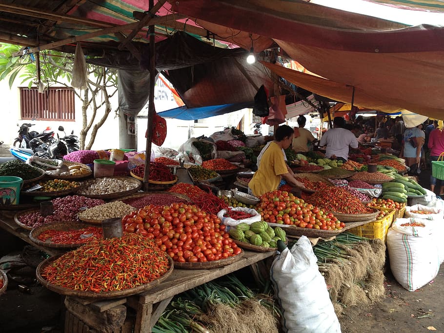 Indonesia, Sulawesi, Market, amurang, spices, ingredient, chili, asia, food, agriculture