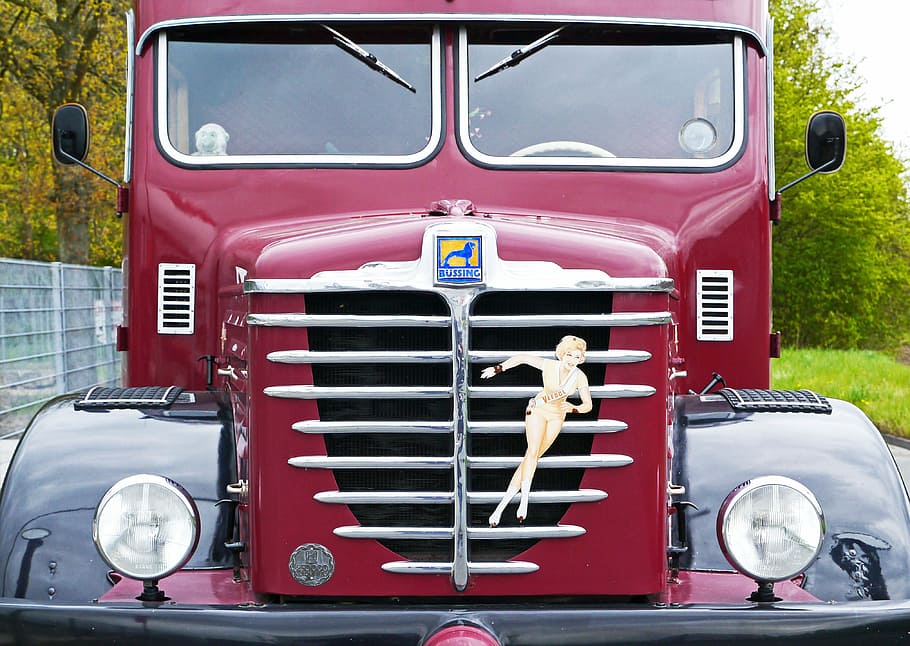 büssing, truck, 1956, oldtimer, restored, operational, approved, cooler, grille, front