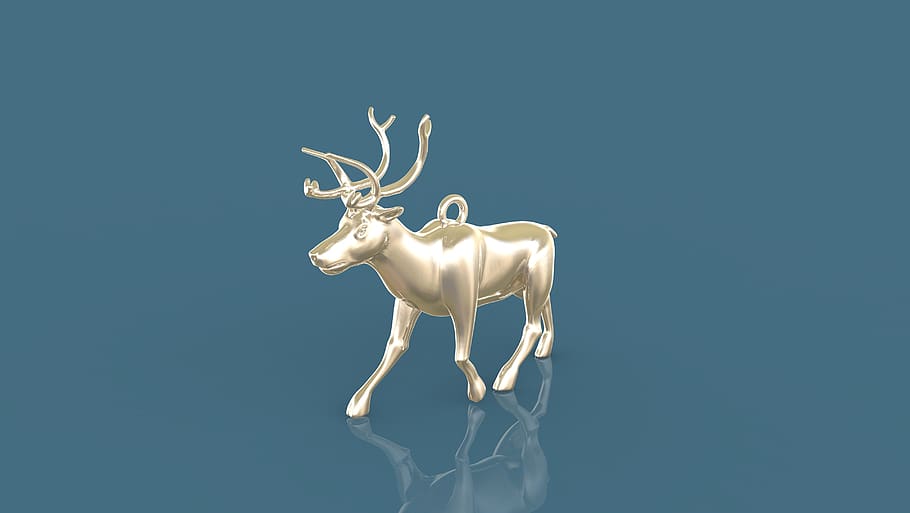 suspension deer, ornament, jewelry, mammal, animal, animal themes, deer, reindeer, representation, animal representation