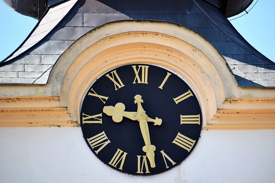 church clock, time, old, arhitecture, catholic, religion, historic, outdoor, clock, low angle view