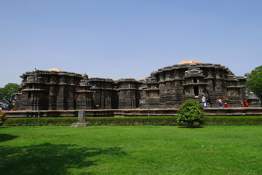 formación de roca gris, templo, hindú, halebidu, arquitectura hoysala, religión, templo hoysaleswara, kedareshwar, halebeedu, hassan