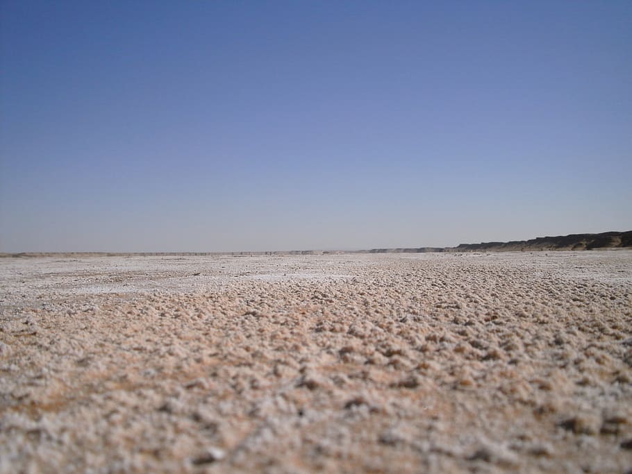 Tunisia, Salt Flats, Desert, clear sky, copy space, outdoors, landscape, field, nature, environment