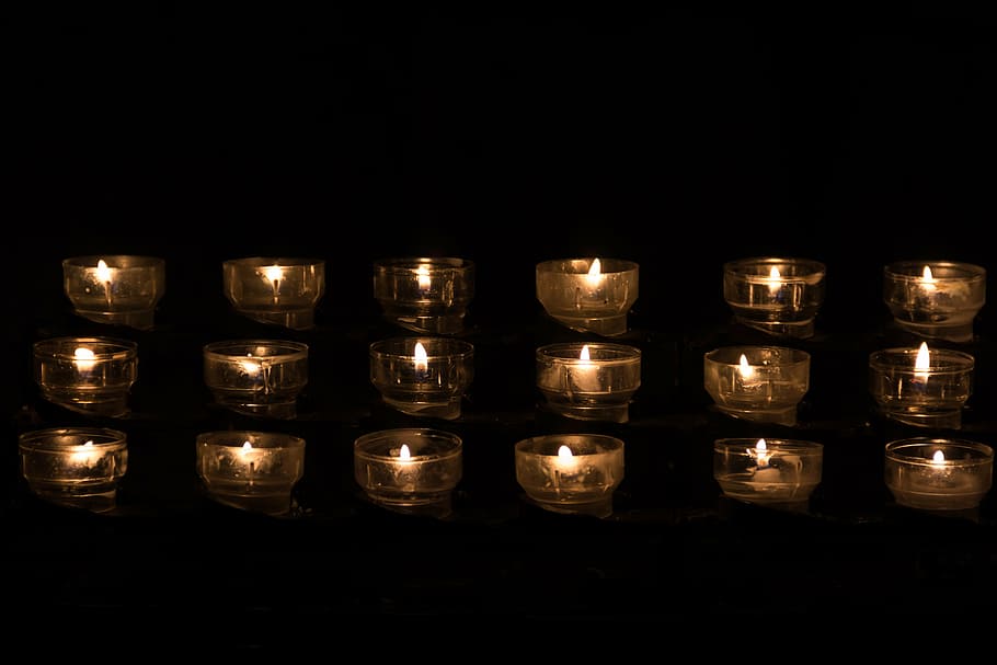 candle, candle light, tealight, church, church service, lighting, enlighten, bright, light, lights