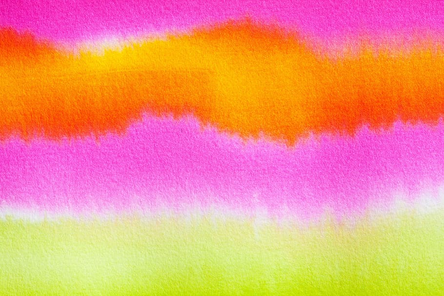 pink, orange, yellow, abstract, artwork, watercolor, tusche indian ink, wet, painting technique, soluble in water