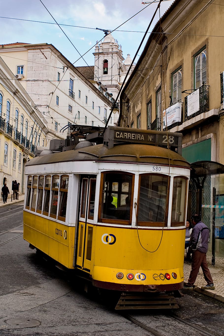 lisbon, portugal, old town, city, baixa, tram, architecture, building exterior, transportation, built structure