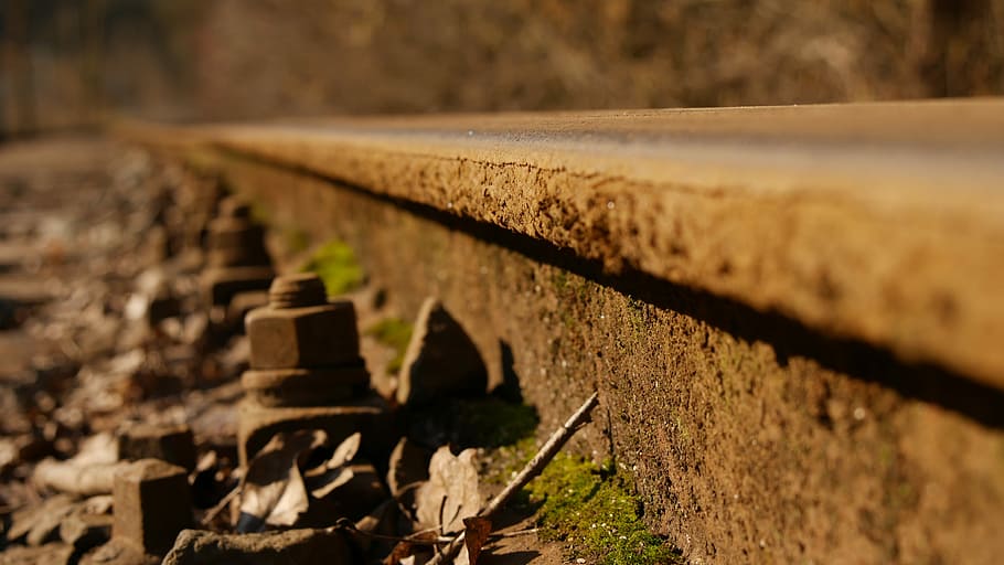 Pebble, Train, Railroad Track, track, stainless, wooden sleepers, old, seemed, rail traffic, railroad tracks