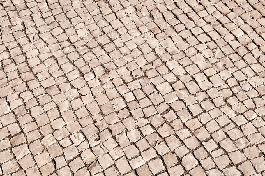 foto de alto ángulo, marrón, hormigón, ladrillos, adoquines, calle, piedras, telón de fondo, textura, repetición