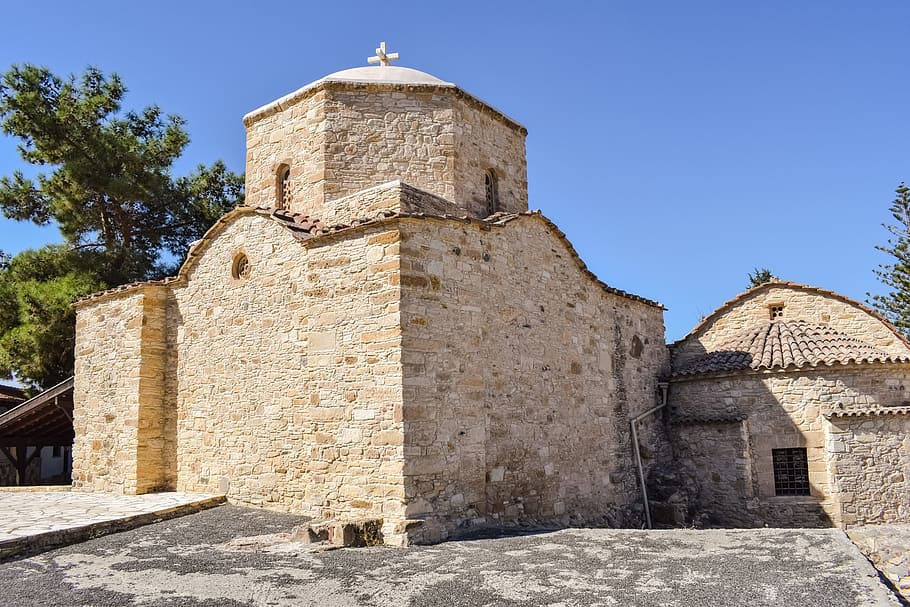cyprus, politiko, ayios heraklideios, church, monastery, religion, architecture, christianity, orthodox, stone