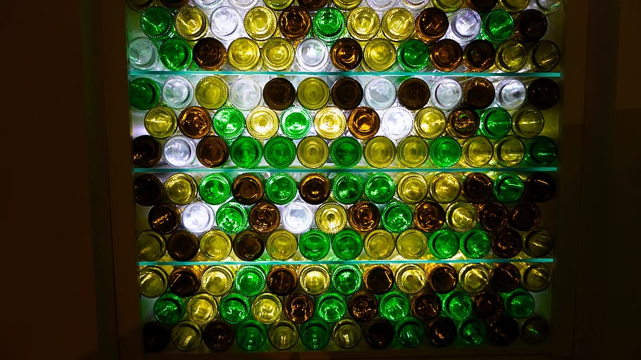 wine bottles, wine rack, cellar, wine shop, drink, bottle rack, wine bottle range, indoors, green color, multi colored