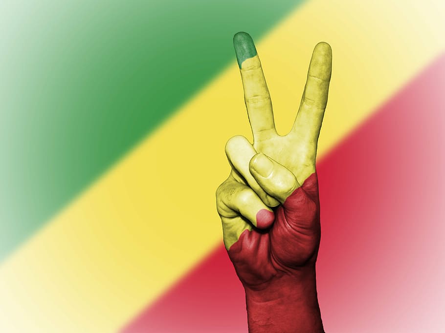 コンゴ, 旗, 国, シンボル, 共和国, 民主, コンゴ民主共和国, 愛国心, 平和, 人間の手