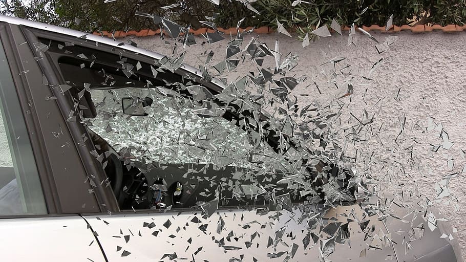 broken, car window glass, car accident, broken glass, splatter, glass, accident, crash, car, wreck